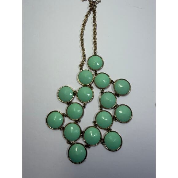 3 light green statement bib flower floral bling enamel necklaces bundle lot - Picture 7 of 11